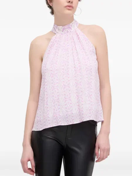 Bluză Desigual cu imprimeu geometric roz