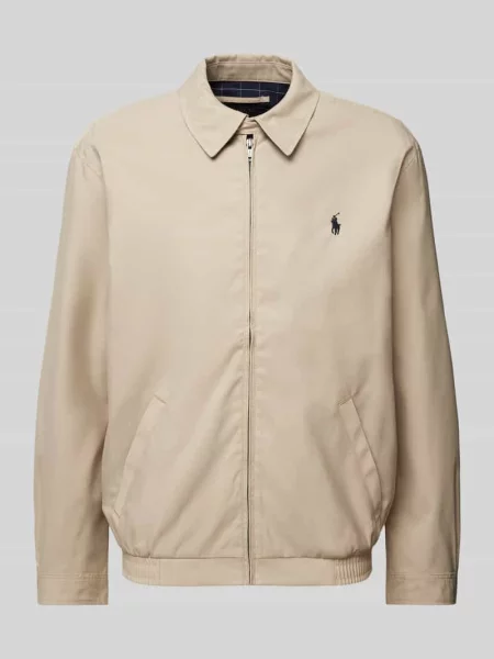 Kurtka z wyhaftowanym logo Polo Ralph Lauren beżowa