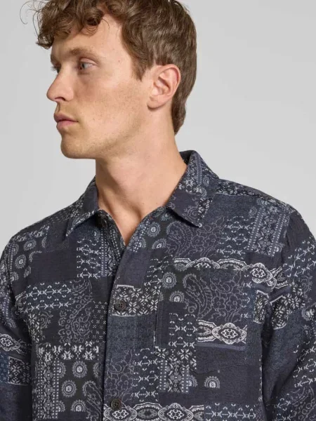 Kurtka koszulowa o kroju regular fit z imitacji denimu Les Deux