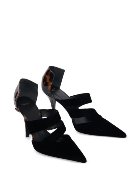 Pantofi cu toc Balmain din piele de lac negru