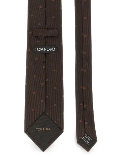 Cravată Tom Ford cu buline maro