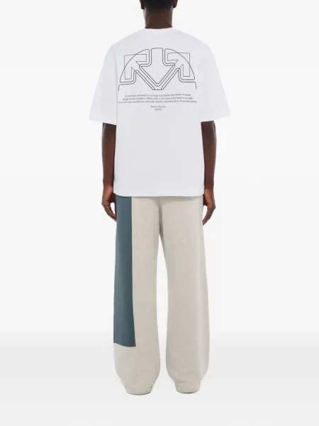 Pantaloni Off-white alergare alb