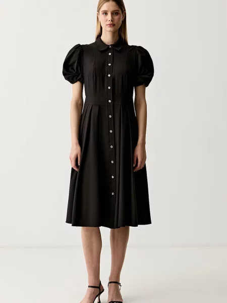 DKNY rochie evazată negru