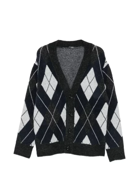 Cardigan Hosio tricotate cu model argyle gri