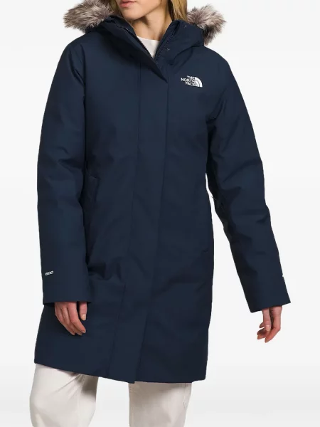Garnitură de blană geacă parka The North Face cu blană albastru