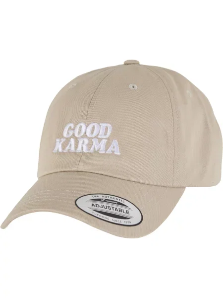 Mister Tee Kšiltovka Good Karma šedá / kámen / černá bílá