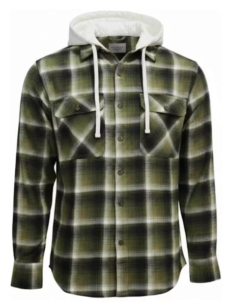 Radwa Srajca Mens flannel with hooddie oliva