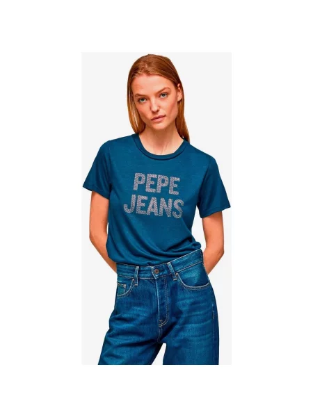 Pepe Jeans Niko T-shirt z krótkim rękawem niebiesko-różowy XS niebieska