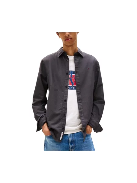 Koszula Tommy Hilfiger z twillu szara