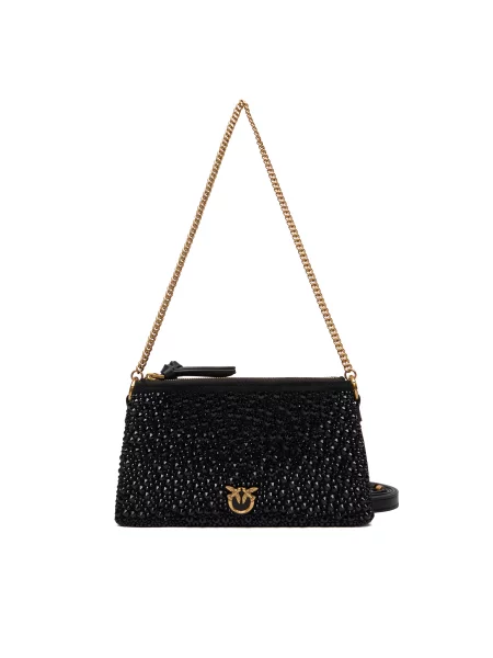 PINKO Rankinė Double Mini Pelle Ai PLTT juoda