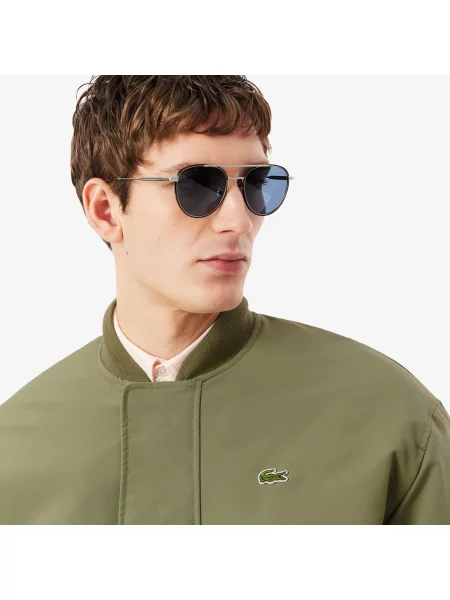 Lacoste Wodoodporna Bomberka Z Tafty zielony