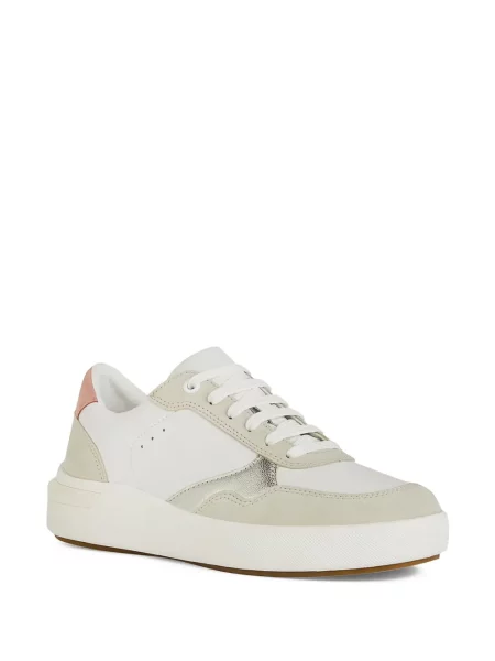 Sneakerși Geox din piele alb