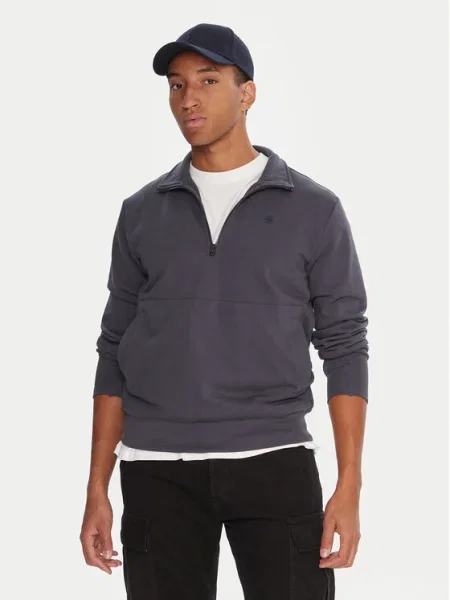 G-Star Raw Pulóver Nifous Half Zip sötétkék