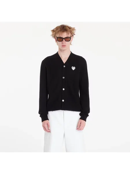 Pulover Comme des Garçons PLAY V-Neck Emblem Knit Cardigan UNISEX Black L negru