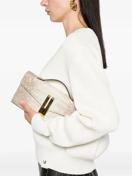 Pulover Victoria Beckham cu decolteu în V alb