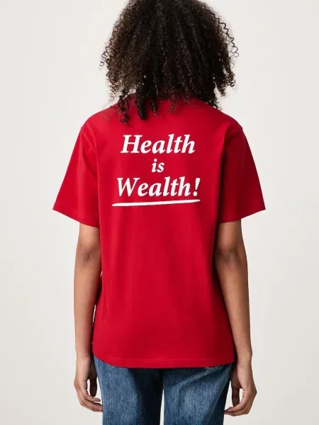 Sporty & Rich Health is Wealth t-shirt γυναικείο κόκκινο