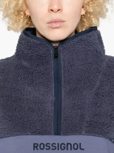 Geacă Rossignol din fleece de jumătate de fermoar albastru