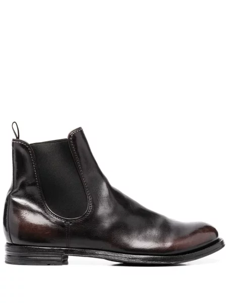 Cizme scurte Officine Creative din piele maro