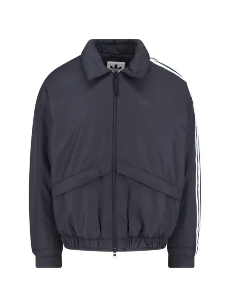 Geacă bomber Adidas cu dungi gri