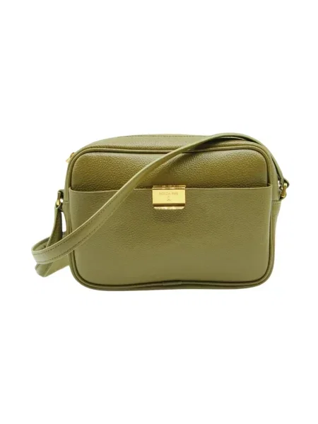 Torebka crossbody Patrizia Pepe skórzana zielona