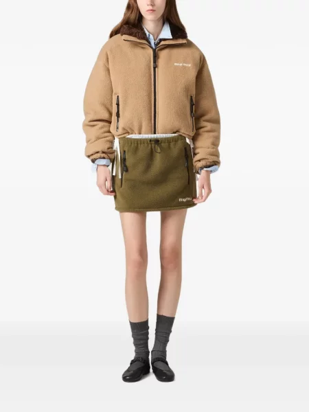 Geacă Miu Miu cu broderie din fleece