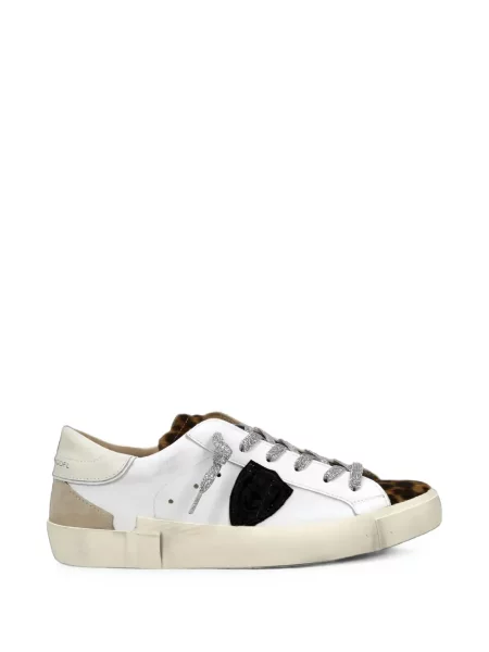 Sneakerși Philippe Model Paris cu imagine cu model leopard alb