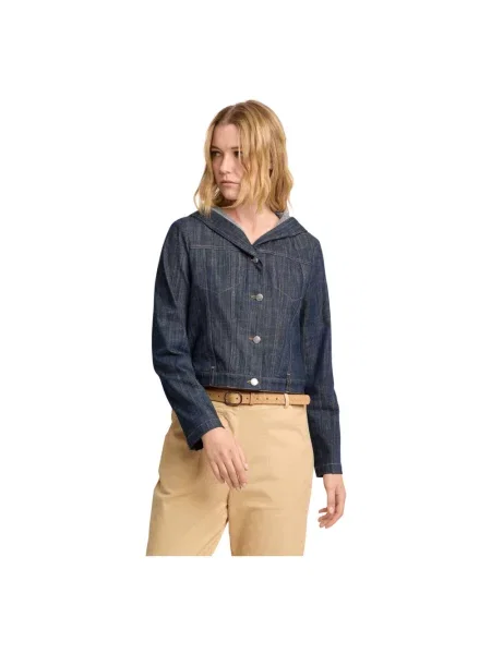 Kurtka jeansowa Kocca z kapturem niebieska