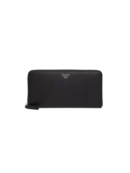 Portfel Emporio Armani z logo czarny