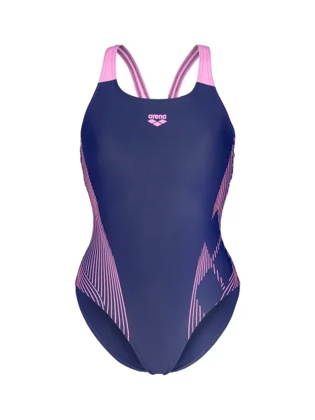 ARENA Enodelne kopalke Pro Back mornarska roza