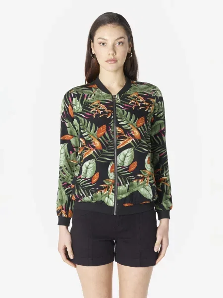 KOROSHI Geacă de primăvară-toamnă verde / portocaliu homar / roz negru