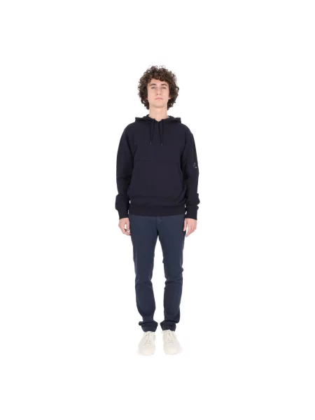 Lniana bluza z kapturem C.p. Company z kapturem niebieska