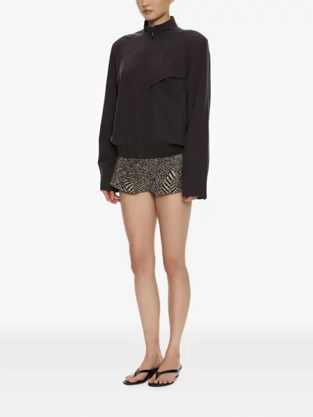 Pantaloni scurți Christopher Esber cu model herringbone negru