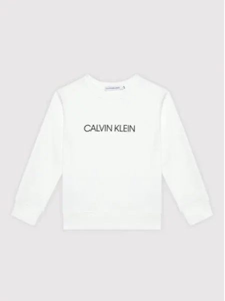 Calvin Klein Jeans Mikina Unisex Institutional Logo bílá