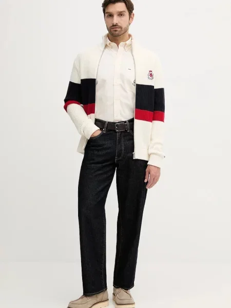 Tommy Hilfiger koszula regular z kołnierzykiem klasycznym beżowy