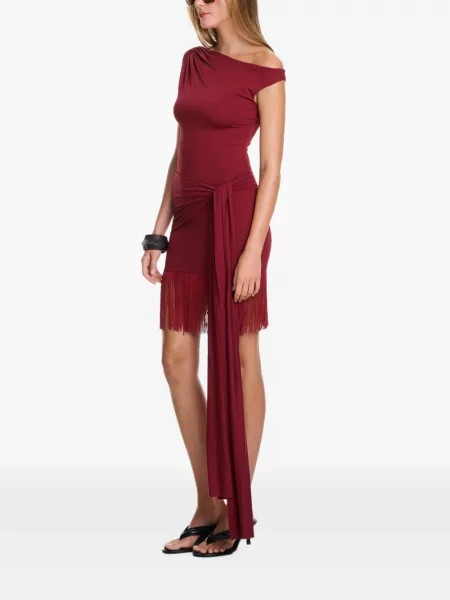 Rochie mini Axel 113 cu franjuri drapată roșu