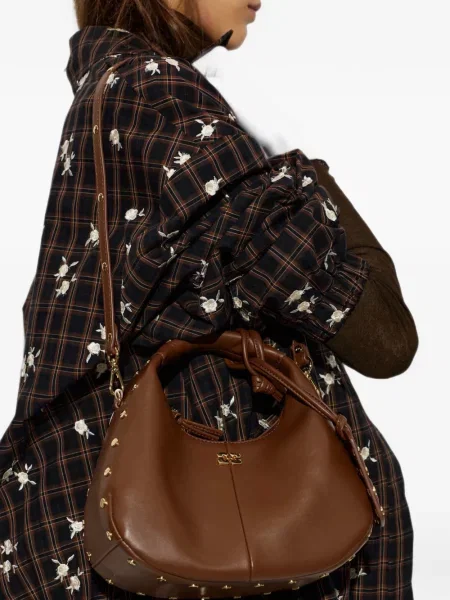 Geantă shopper Ganni maro