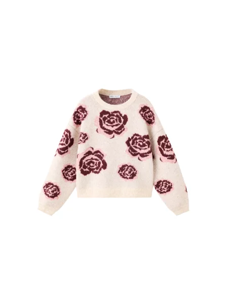 MANGO KIDS Pulover ROSY amestecat / rosé / roșu merlot bej