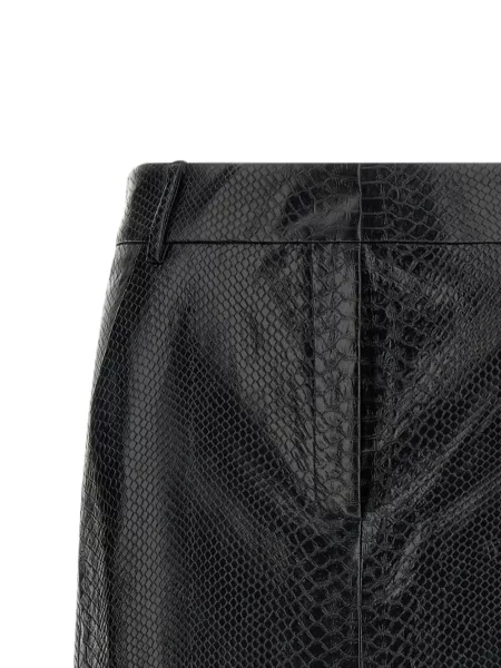 Fustă midi The Andamane cu model piele de șarpe negru