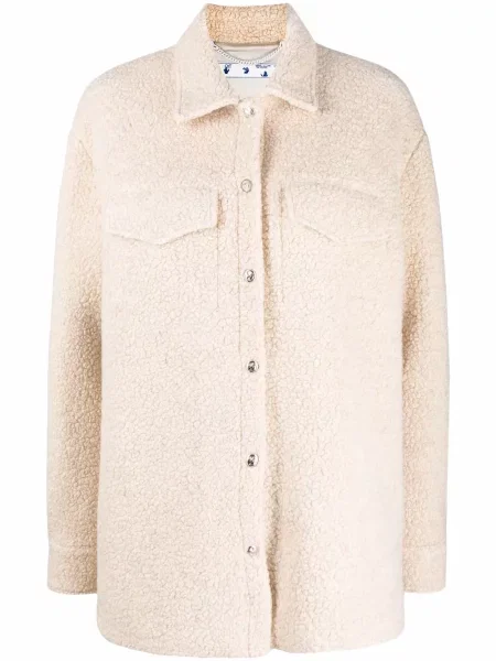 Ursuleț de pluș lung geacă Off-white alb