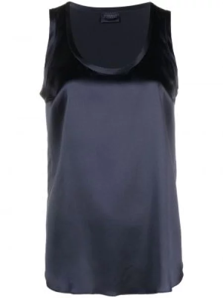 Top Brunello Cucinelli de mătase albastru