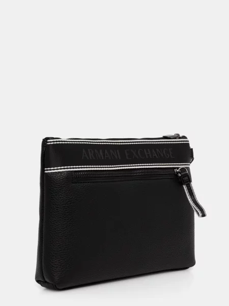 Armani Exchange geantă mică pentru bărbați cu imitație de piele negru