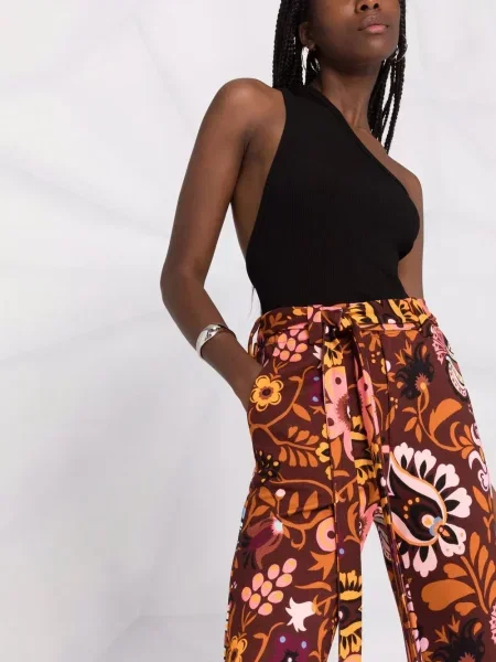 Cu centură pantaloni La Doublej cu model floral evazate