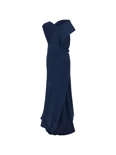 Rochie midi Alberta Ferretti asimetrică drapată albastru