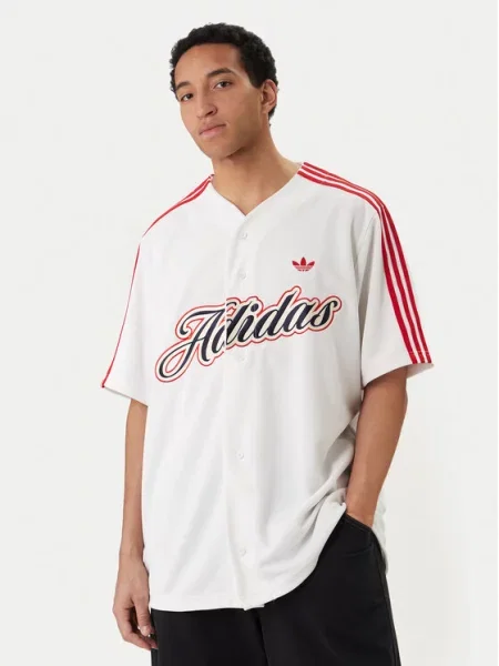 Adidas Marškinėliai Summer League Varsity Baseball Oversize balta
