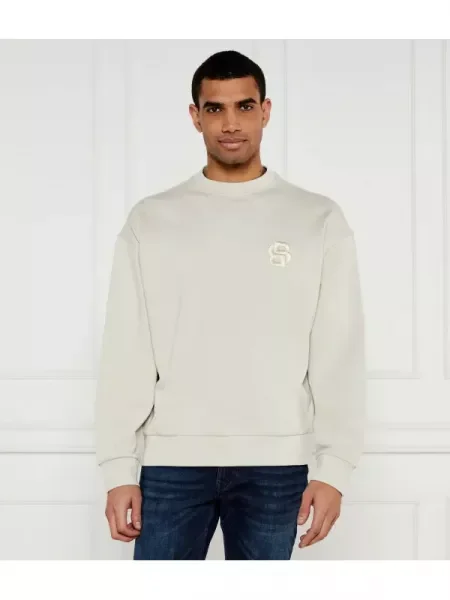 BOSS BLACK Pulóver C-Soleri 26 | Relaxed fit | mercerised fekete