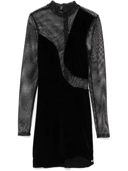 Aksamitna mała sukienka mini Nissa garniturowa czarna