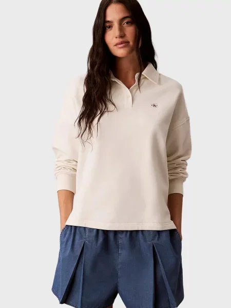 Махрове поло Calvin Klein Jeans біле