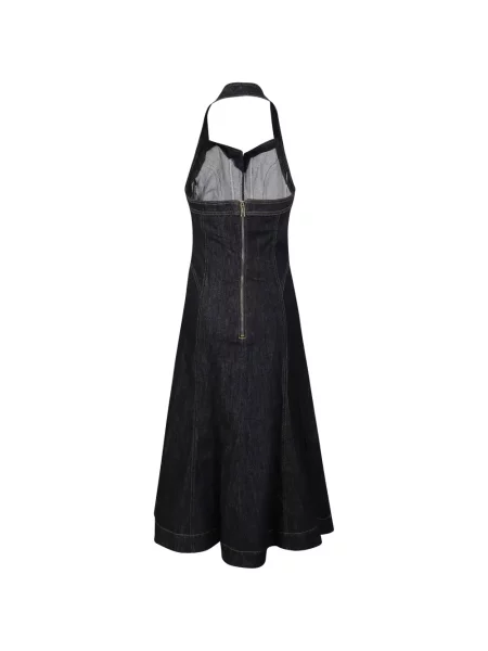 Rochie midi Self-portrait cu gât halter albastru
