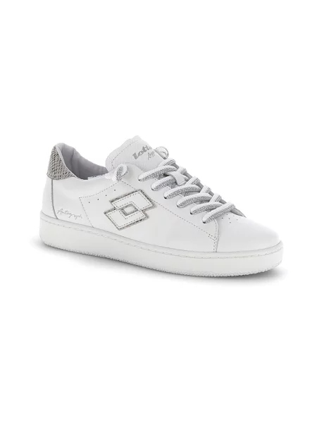 Sneakersy Lotto w wężowy wzór z logo białe