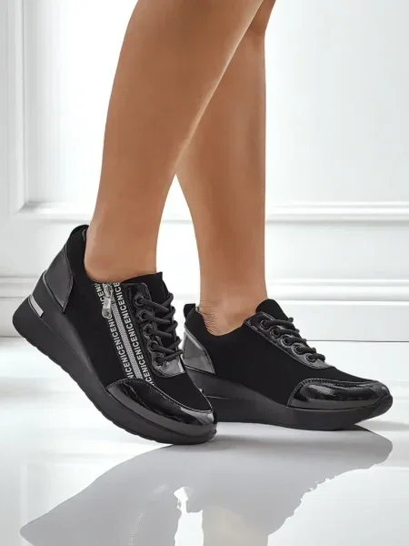 Sneakerși Resti cu pană negru